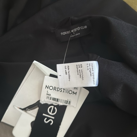 Naked Wardrobe Scoop Front Mini Skirt Sleek Black Large NWT 50 - Picture 6 of 6